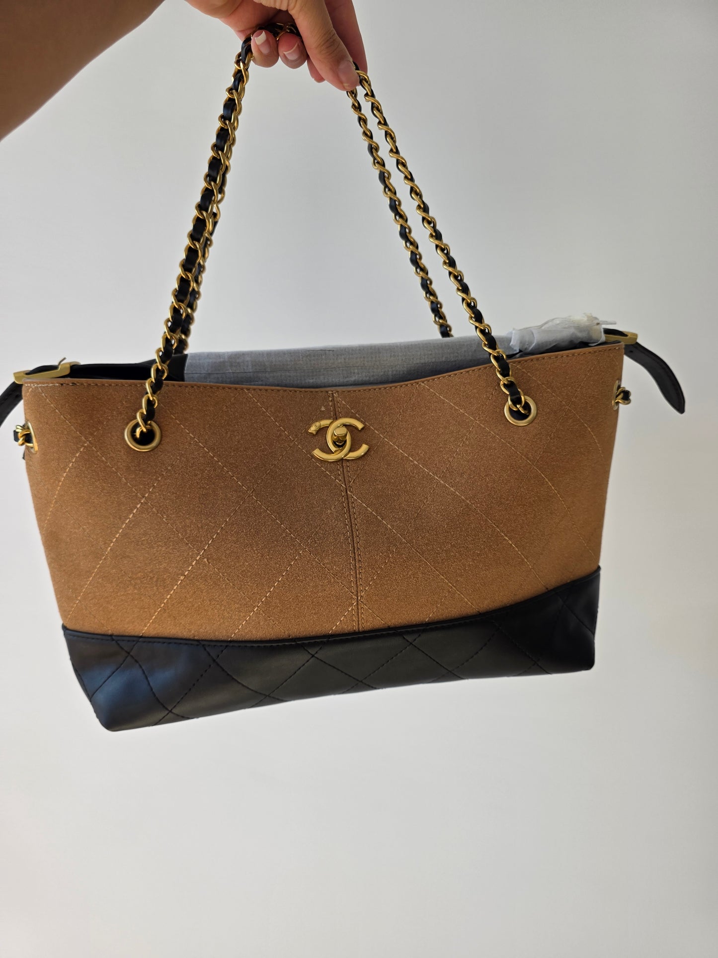 C.C shopping bag exclusief model bruin , beige