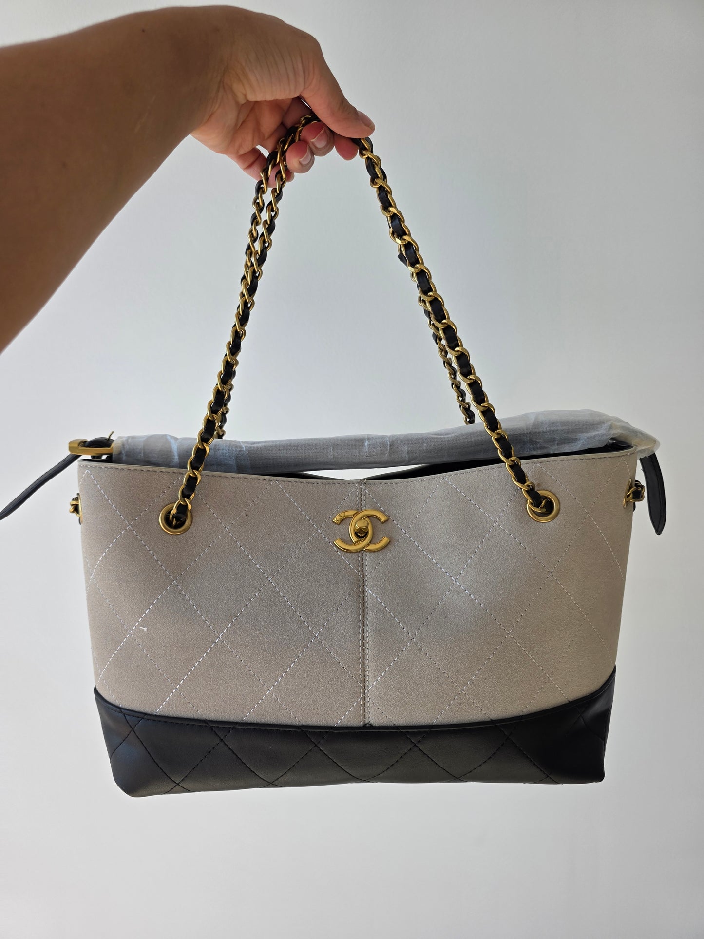 C.C  shopping bag exclusief model bruin , beige